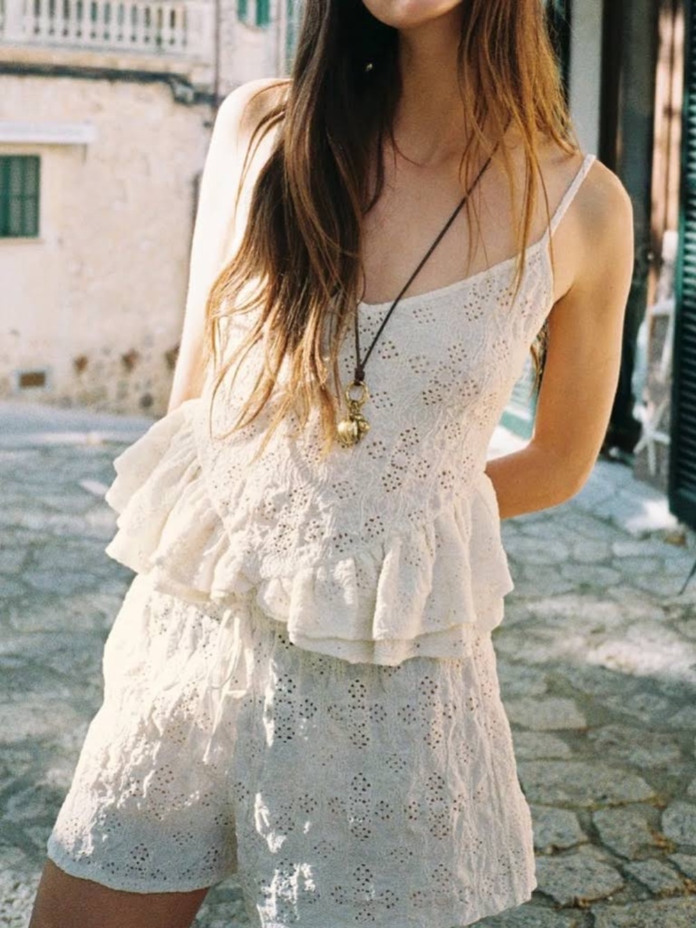 Zara Embroidered Peplum Top - M